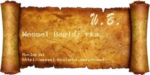 Wessel Boglárka névjegykártya